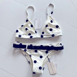 Solid & Striped Morgan & Rachel Black & White Polka Dot Bikini